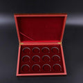 12 Coins Wooden Storage Box Case Display Collection Holder Container for 45mm 1 Ounce Coins