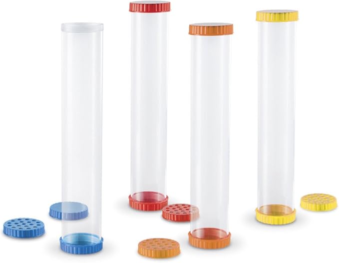 Learning Resources Primary Science Sensory Tubes - Set of 4 Tubes, Ages 2+ Science Toys for Kids, STEM Toys, Fine Motor and Sensory Toys
