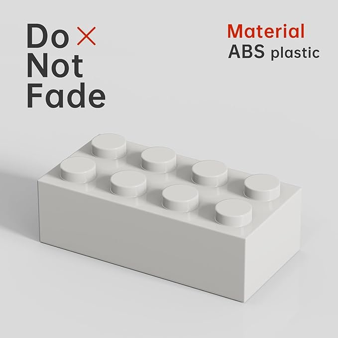 500 Piece Bulk 2x4 Building Bricks, Compatible with Lego, Flat White Bricks