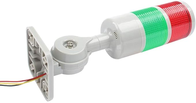 Led Signal Tower Stack Lights, Industrial Signal Warning Lights, Column Tower Lamp Andon Lights with Rotatable Base, Steady/Flashing Light Switchable, 110V 220V AC(2-Layer, no Buzzer)