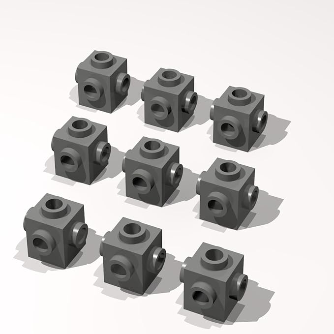 Classic Building Brick Bulk, 1x1 with Studs on 4 Sides 260 Piece, Compatible with Lego Parts and Pieces: (Color:Dark Gray)