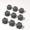 Classic Building Brick Bulk, 1x1 with Studs on 4 Sides 120 Piece, Compatible with Lego Parts and Pieces: (Color:Dark Gray)