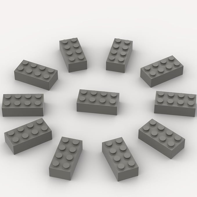500 Piece Dark Gray Bricks Bulk, Gray 2x4 Building Bricks Flat, Compatible with Lego Parts and Pieces: 2x4 Dark Grey Bricks(Color: Dark Gray)