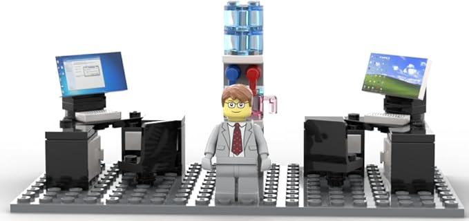 Custom Toys & Hobbies INC Building Bricks Businessman Lawyer Office Setup- Premium Quality Desk Keyboard Computer & Minifigure Holiday Birthday Gift for Kids (Full Office)