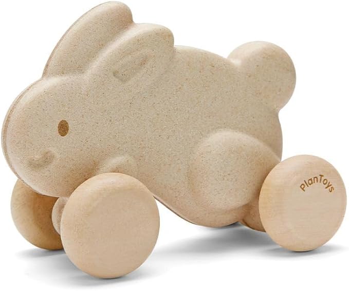 PlanToys Push Along Bunny - White