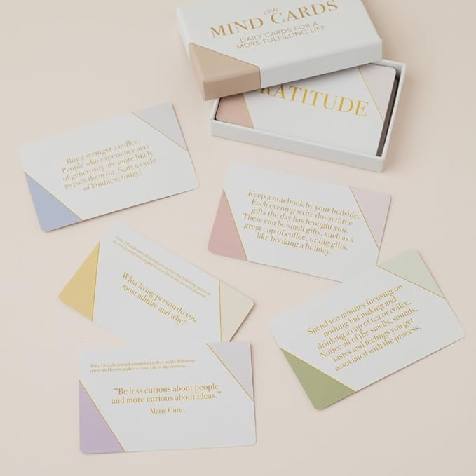 Mind Cards | 45 Cards for Daily Rituals, Gratitude & Journaling for Men and Women | Simple Steps to Positive Habits, Self Care for Busy Lives & Careers