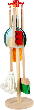 Qilay Kids Cleaning Set 7 Piece Wooden Detachable Cleaning Set Includes Housekeeping Broom, Dustpan, Brush & Other Cleaning Tools, Preschool Educational Pretend Play Cleaning Tools for Toddler
