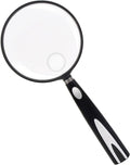Feosky Handheld Reading Magnifier, 10X 30X Magnifier, 90mm Shatterproof Lens, Non-Slip Handle for Adults Close Work, Seniors Reading and Kids Nature Exploration, Hobby Observation(Silver)