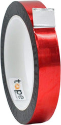 WOD MPFT2 Red Metalized Polyester Mylar Film Tape with Acrylic Adhesive, 3/4 inch x 72 yds. Vibrant Mirror Red Tape, Decor Tape for Detailing Accent Wall, Graphic Arts, Car and Boat Trim