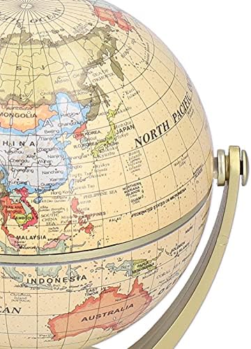 Globe English Mini World Map with Sturdy Hard Base, Earth Geographical Location Map Picture Teaching Tool Child Gift