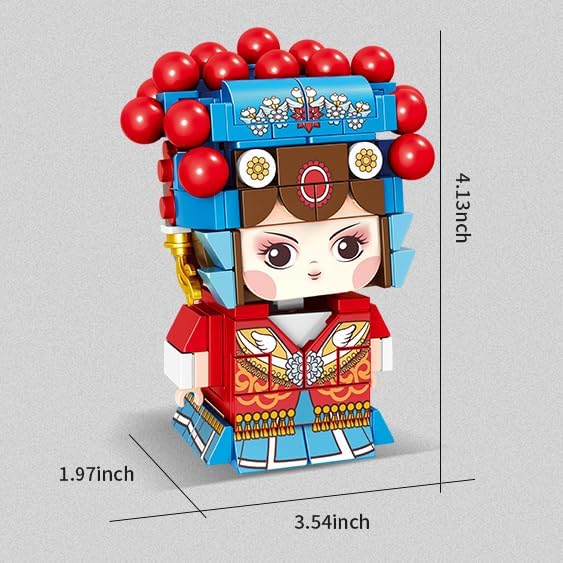 Chinese Style Fashion Building Block Set Chinese Traditional Elements Home furnishings Children's Educational Toys Gifts Suitable for Children Over 6 Years Old Boys and Girls (Dan Roles)