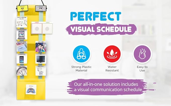 Visual Schedule for Kids – 133 Durable Plastic Picture Cards with Soft Loop Coins | Daily Routine & Chore Reward Chart for Home, School, Autism, ADHD & Special Needs Behavior Support
