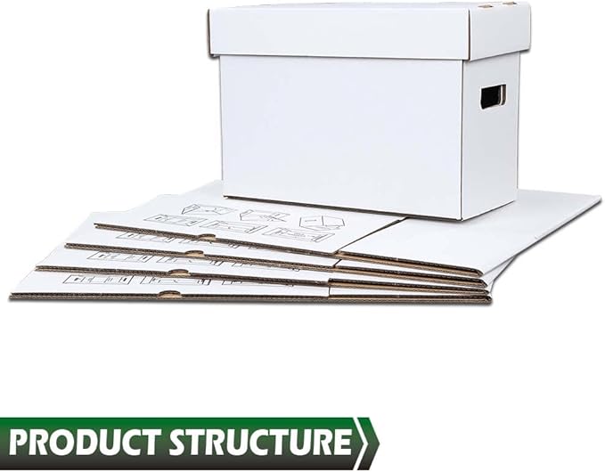 GRAND ORANGE 5 Pack Comic Book Storage - Holds 150-175 Comics, Moistureproof, Collapsible and Stackable Short Box