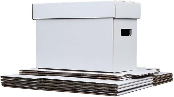 CROSSDESIGN 5 Pack Comic Book Storage Holds 150-175 Comics Collapsible & Stackable Comic Short Box Moistureproof Comic Box Stackable Archival Cardboard