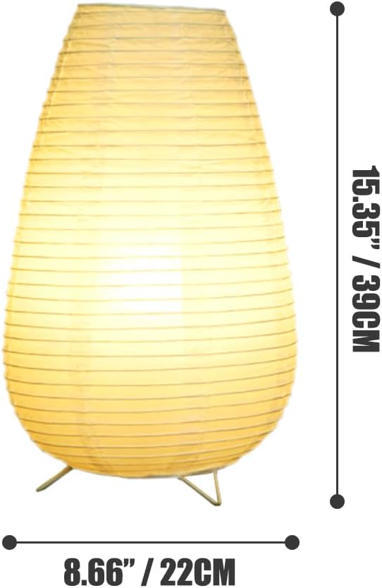 Bedside Table Lamp Paper and Standing Lamp Room Decoration Festival Lantern Light Nightstand Desk Lamp Bedroom Dresser Living Kids Room College Dorm Coffee (White, 15.35"x8.66"x8.66")