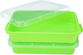Sensory Bin Sand Tray with Lid for Toddlers 2 Pcs 15in Portable Sandbox Toy Large Plastic Tray for Kids 3 4 5 6 Fill with Sand, Water, Beads, and More (2 Green)