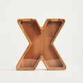 Personalized Wooden Piggy Bank – Custom Letter X Coin Bank in Beech Wood with Clear Acrylic Front, Engraved Name Option, Money Saving Box for Kids and Adults