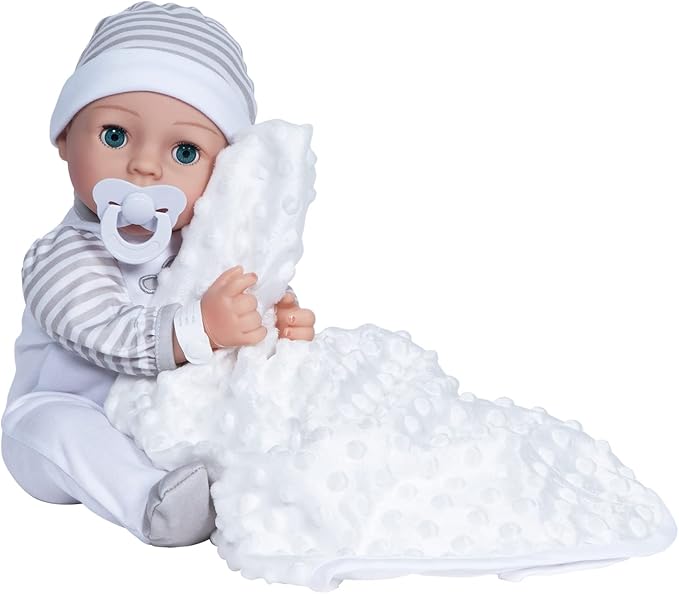Adora Adoption Babies Collection, 16” Baby Doll with Complete 9-Piece Accessories Includes: Pacifier, Hospital Bracelet, Diaper and More! Birthday Gift for Ages 3+ - Baby Beloved