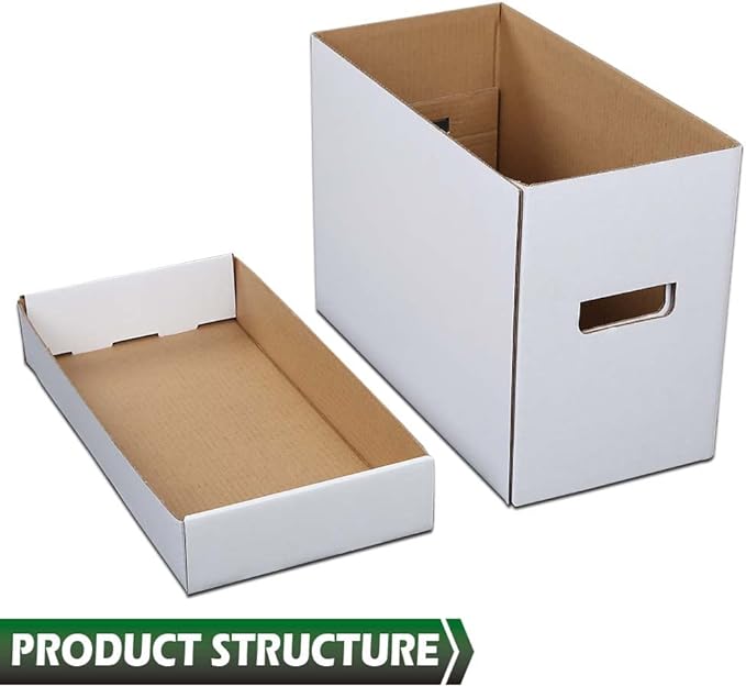 GRAND ORANGE 3 Pack Comic Book Storage Box - Holds 150-175 Comics, Collapsible, Stackable, Moistureproof, Archival Cardboard Short Box