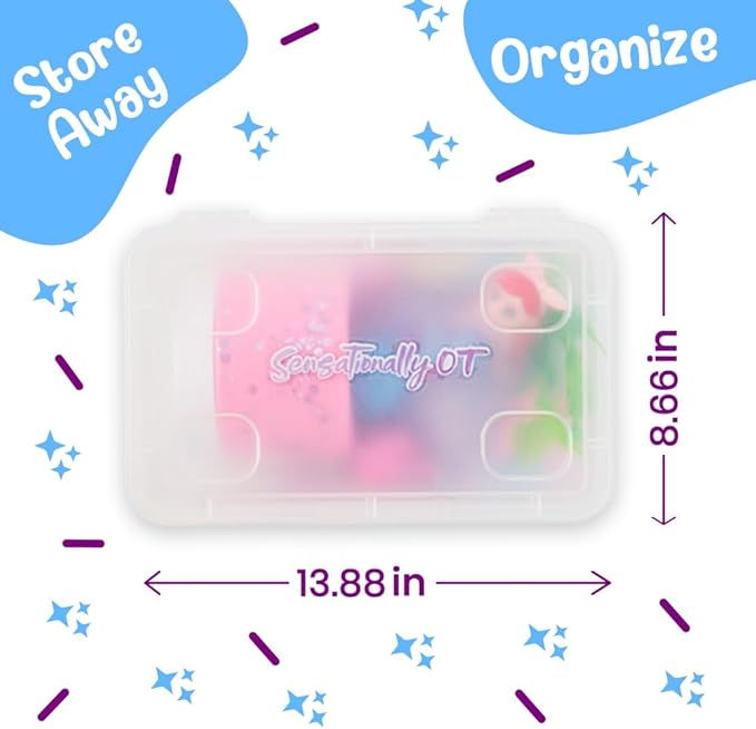 Senationally OT - 2025 Edition - Mini Mermaid Sensory Dough Kit - 1 Jar Magic Dough, Seashell Stamp, Sensory Bin & Treasure Accessories – Great Gift for Toddlers & Kids