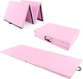 Giantex 4'x10'x 2" Gymnastics Mat, 4-Panel Folding Aerobics Exercise Mat w/Hook & Loop Fastener, Carrying Handle, Portable Tumbling Mat for Stretching Yoga Cheerleading Martial Arts