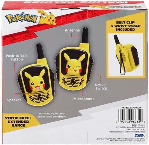 eKids Pokemon Walkie Talkies for Kids, Indoor and Outdoor Toys, Designed for Fans of Pokemon Toys