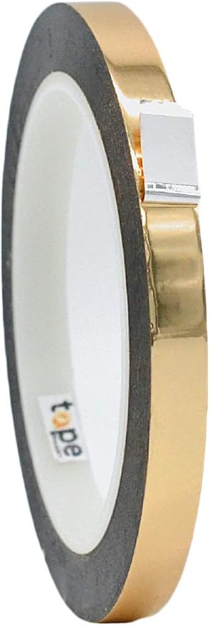 WOD MPFT2 Gold Metalized Polyester Mylar Film Tape with Acrylic Adhesive, 3/8 inch x 72 yds. Vibrant Mirror Gold Tape, Decor Tape for Detailing Accent Wall, Graphic Arts, Car and Boat Trim