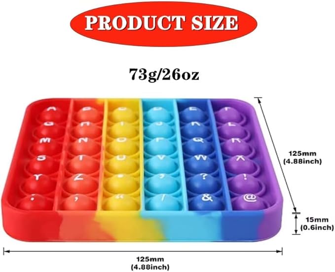 Alphabet Popper Fidggety Toy, Stress Relief Sensory Popping Game, Preschool Montessori Uppercase Lowercase Matching Game, ABC Letter Learning Educational Block (1 pcs Alphabet+Number)