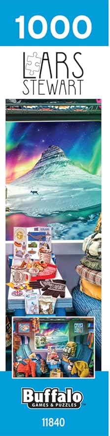 Buffalo Games Jigsaw Puzzles for Adults 1000 Pieces - Lars Stewart - Iceland Train Journey - Hard Adult Puzzle with Reference Poster, Fun, Unique & Challenging for All Abilities, Large 26.75 x 19.75