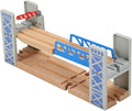 Z MAYABBO Wooden Train Set Accessories Wood Railway Bridge for Railroad Tracks, 2-Level Overpass Compatible for All Railway Tracks System
