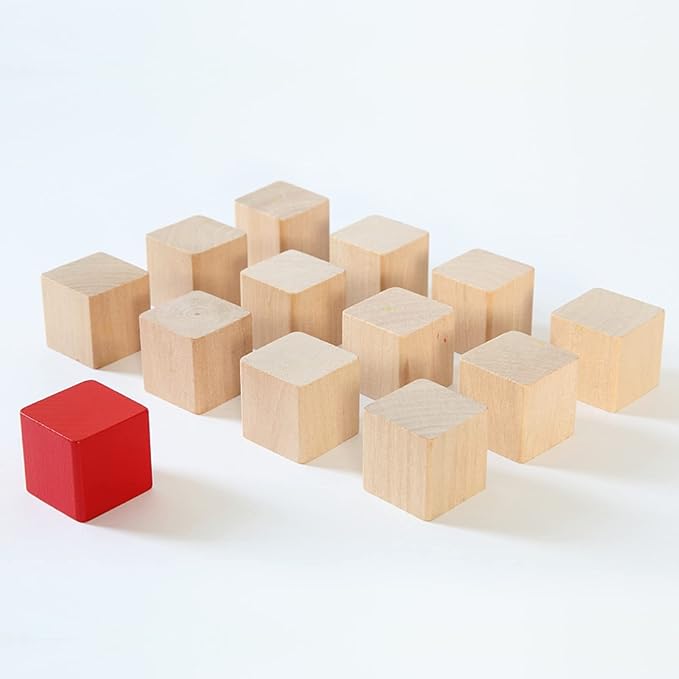 JEUIHAU 60 Pieces 2 Inch Wooden Cubes, Unfinished Wood Blocks, Natural Blank Wood Square Blocks for Painting, Puzzle Making, Decorating, Crafts and DIY Projects