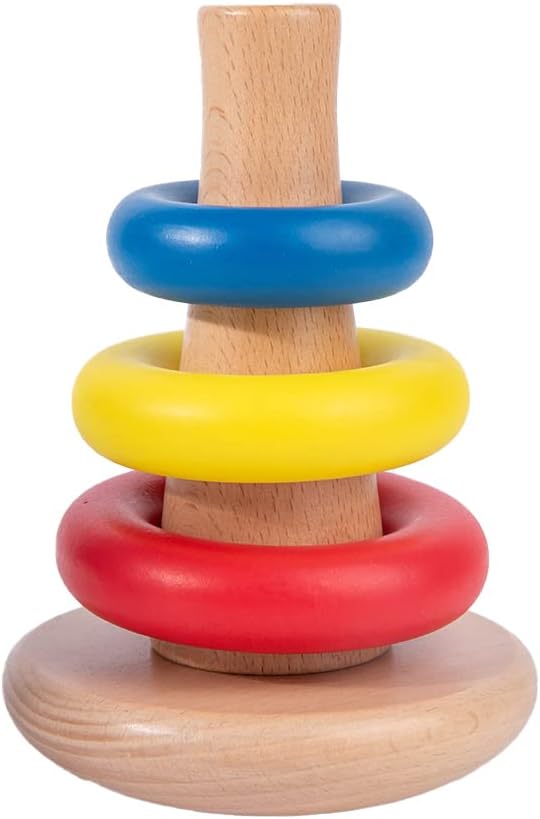 Adena Montessori Baby Toys for 6-12months Rocking Stacker Designed for Toddlers