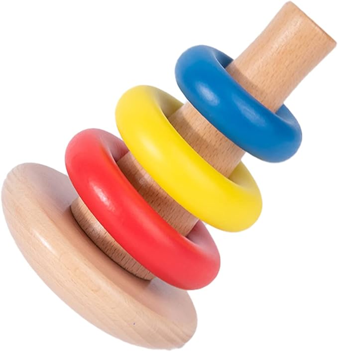 Adena Montessori Baby Toys for 6-12months Rocking Stacker Designed for Toddlers