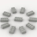 500 Piece Light Gray Bricks Bulk, Gray 2x4 Building Bricks Flat, Compatible with Lego Parts and Pieces: 2x4 Light Grey Bricks(Color: Light Gray), A0001