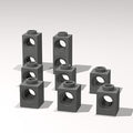 Classic Building Brick Bulk, Brick 1x1 with Hole Opposite 260 Piece, Compatible with Lego Parts and Pieces: (Color:Dark Gray)