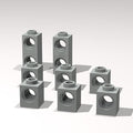 Classic Building Brick Bulk, Brick 1x1 with Hole Opposite 260 Piece, Compatible with Lego Parts and Pieces: (Color:Light Gray)