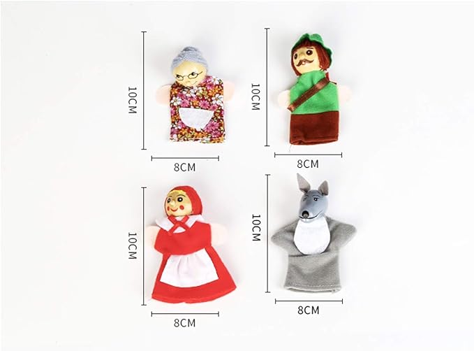 Little Red Riding Hood Finger Puppet StorytellingToy for Toddlers Kids, Cartoon Puppets Costume for Parent Child Interaction Classroom Role Playing Theater