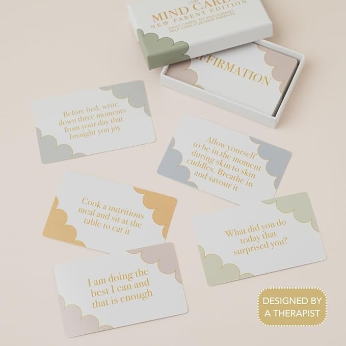 Mind Cards: New Parent Edition | 45 Daily Mindfulness & Positivity Cards | Self-Care & Emotional Wellbeing Gift for New Moms and Dads