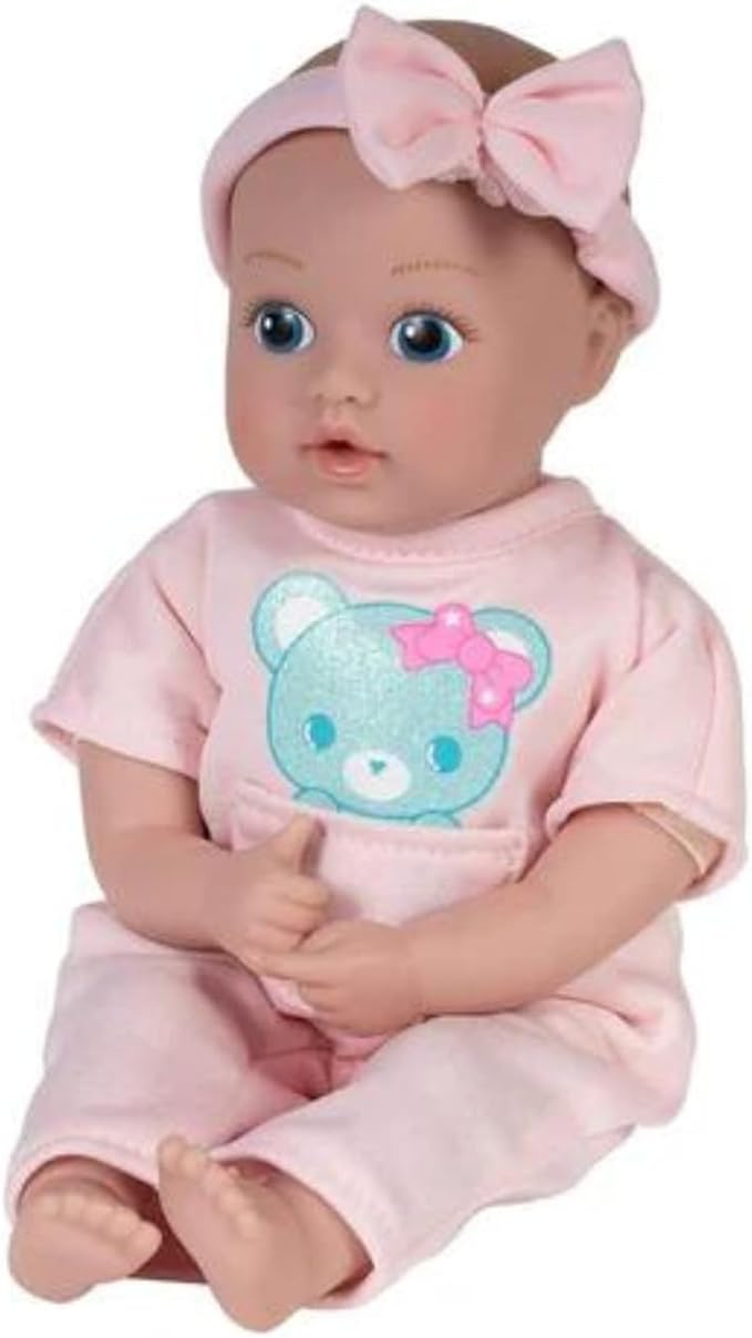 ADORA Be Bright Collections - Tots and Friends, 8.5” Baby Doll and Spirit Plush Animal, Made in Sweet Baby Powder Scent and Machine Washable, Birthday Gift for Ages 3+ - Baby Bear