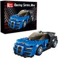 Block Builder Bugatti Racing Car Building Block Set (237 Pieces). Racing Car Building Blocks for Kids and Adults (Blue)