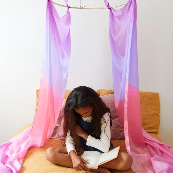 Sarah's Silks Giant Playsilk | 100% Silk Toy for Toddlers | Bright Colored Large Scarves for Fort Building and Pretend Play - Blossom