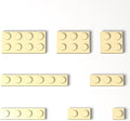 100 Pieces Classic Building Plate Assortment Pack, 8 Sizes Small Baseplates Multipacks, Compatible with Lego Parts and Pieces, Small Plate for Building(Color:Tan)