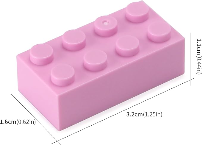 Feleph 100pcs 2x4 Bricks Bright Pink Pieces Parts Classic Building kit Play Set Basic Blocks Toy Compatible with 3001 Major Brands