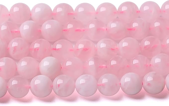 10MM 38PCS Natural Crystal Stone Madagascar Rose Quartz Gemstone Beads for Jewelry Making DIY Bracelet