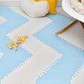 Little fun times Play Mat for Baby Large 72 Pieces, Assembled Total 64 x 64 inch 28,4 SqFt, Interlocking Floor Puzzle, EVA Tiles Playmat for Toddler and Kids, Two Colors Design with Edges.