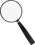 Feosky Handheld Reading Magnifier, 10X 30X Magnifier, 90mm Shatterproof Lens, Non-Slip Handle for Adults Close Work, Seniors Reading and Kids Nature Exploration, Hobby Observation(Black)