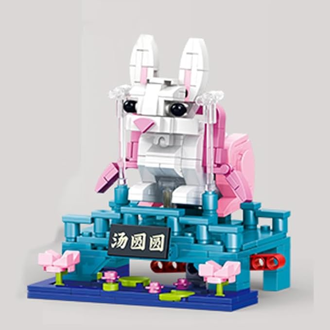 Chinese Style Fashion Building Block Set Chinese Traditional Elements Home furnishings Children's Educational Toys Gifts Suitable for Children Over 6 Years Old Boys and Girls (Jade Rabbit)
