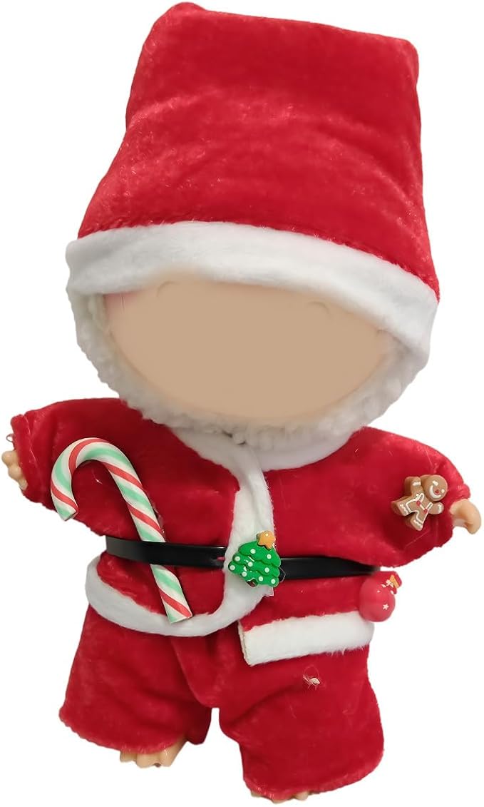 Christmas Costume for Clothes/for Outfits, Clothes Set for17cm Doll,3 Piece Set Hat for Clothing , Boys and Girls Stylish Adorable Dolls Clothes Accessories (No Doll)