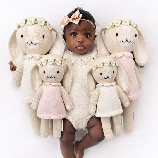 cuddle + kind Hannah The Bunny Blush Little 13" Hand-Knit Doll – 1 Doll = 10 Meals, Fair Trade, Heirloom Quality, Handcrafted in Peru, 100% Cotton Yarn