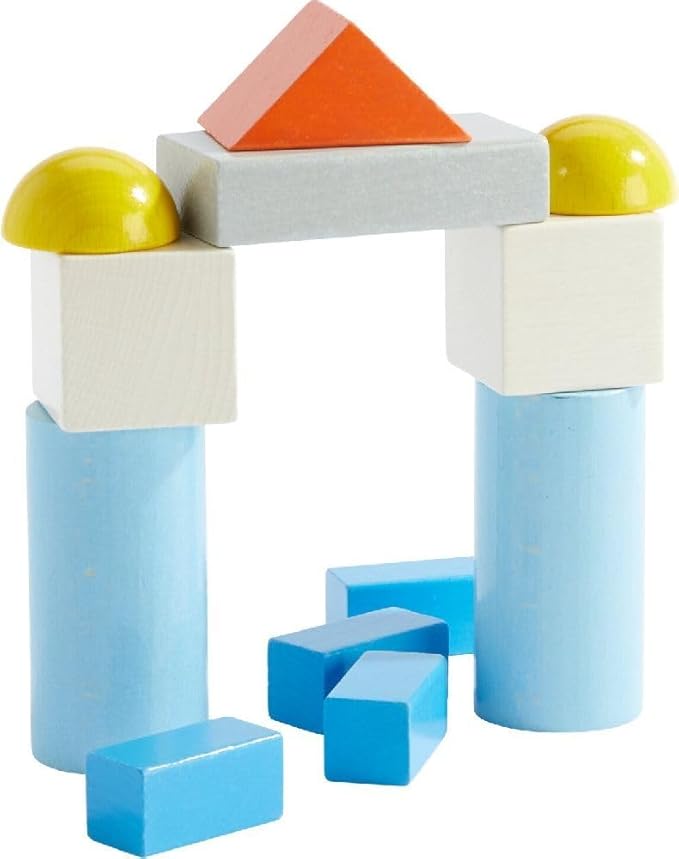 HABA Colored Wooden Building Blocks - Set of 85 Piece Set of Wooden Toys, Stacking Toys for Toddlers 1-3 Ideal Open Ended STEM Play (Made in Germany)